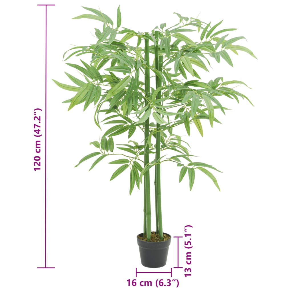 zöld mű bambuszfa 384 levéllel 120 cm