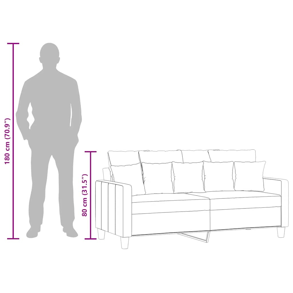 kétszemélyes világosszürke szövetkanapé 140 cm