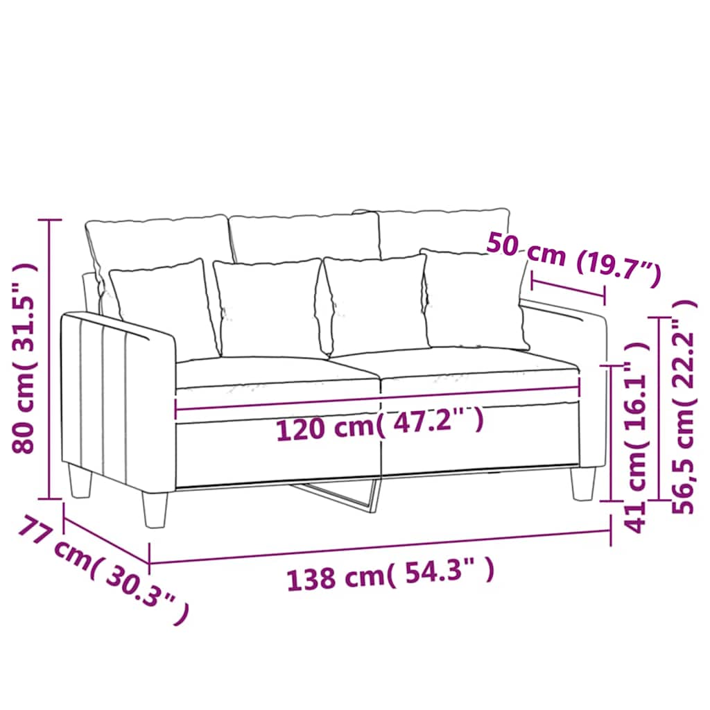 kétszemélyes kék bársony kanapé 120 cm