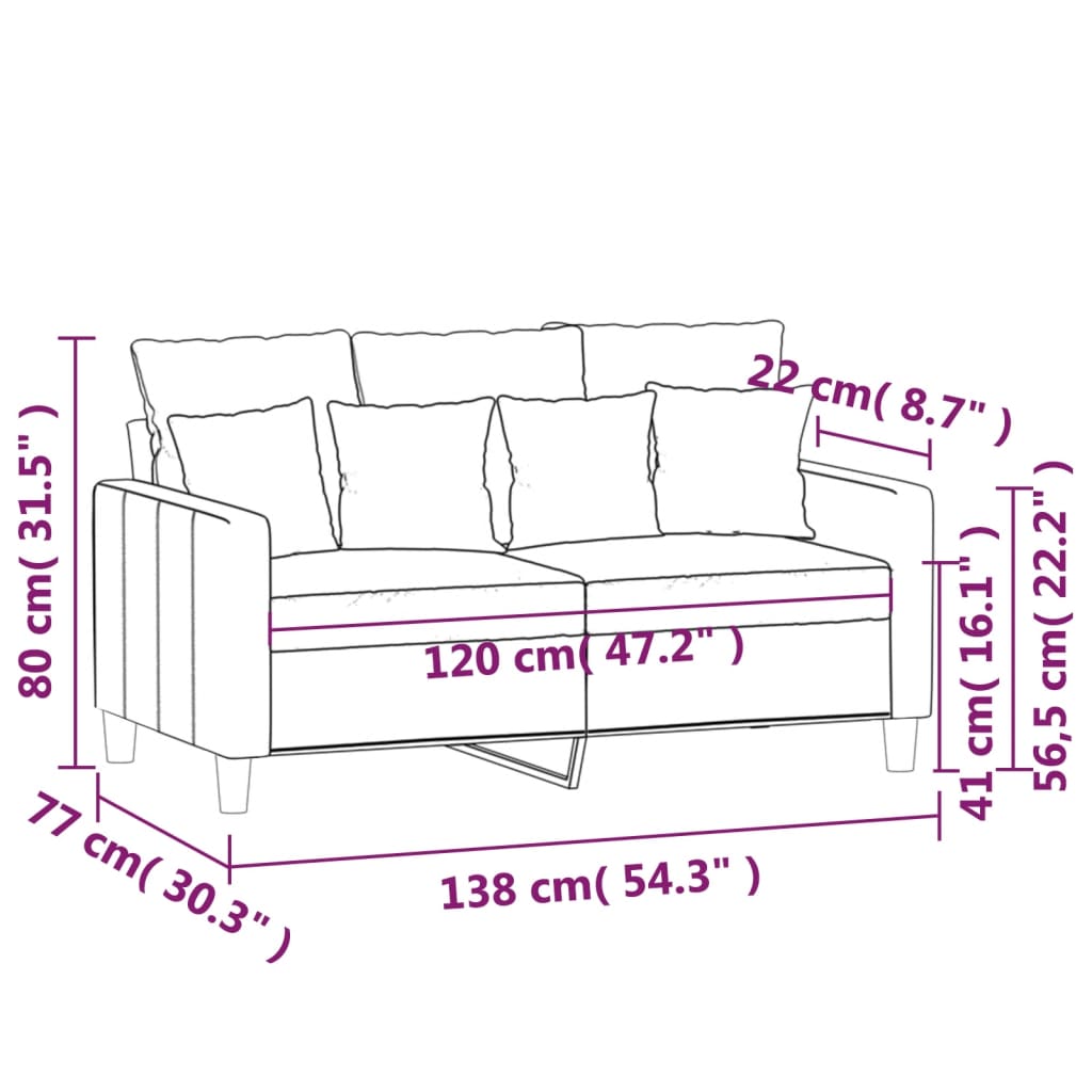 kétszemélyes kék bársony kanapé 120 cm