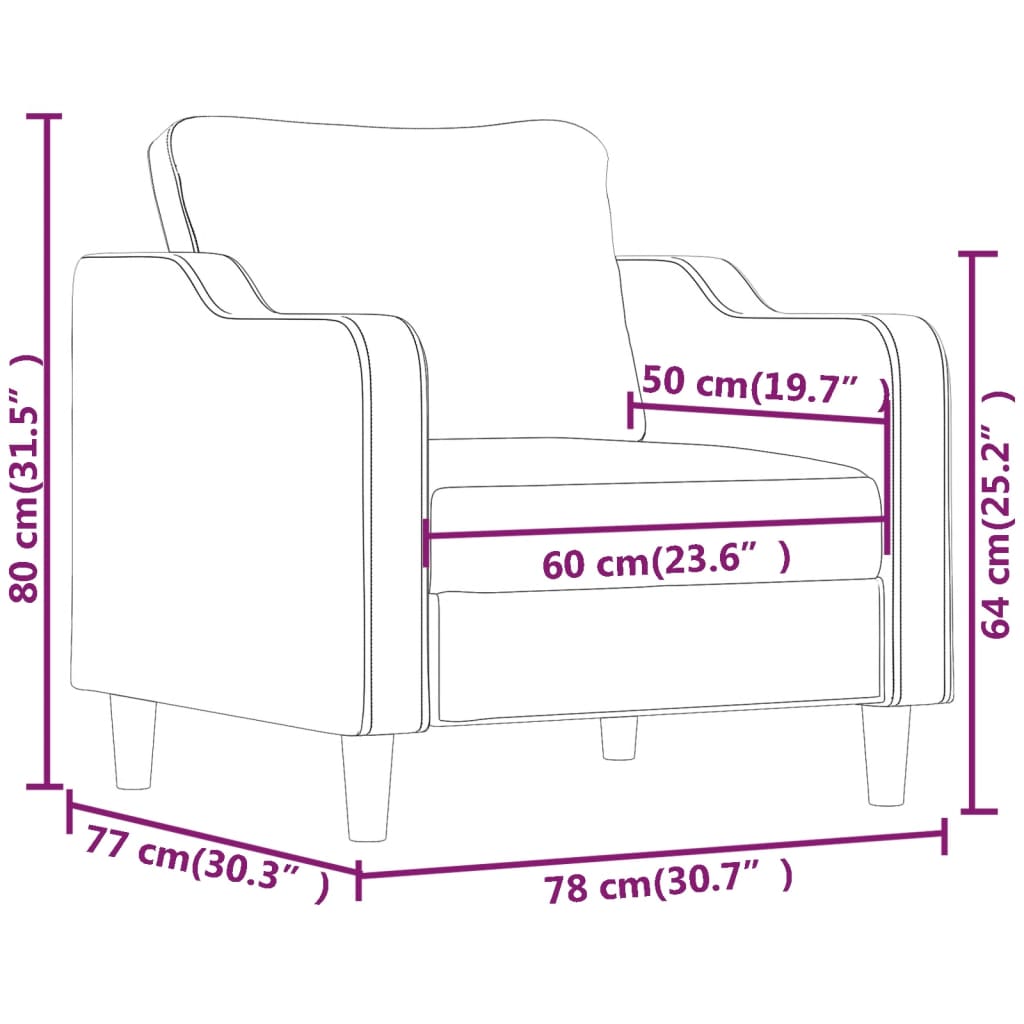 sötétszürke szövet kanapéfotel 60 cm