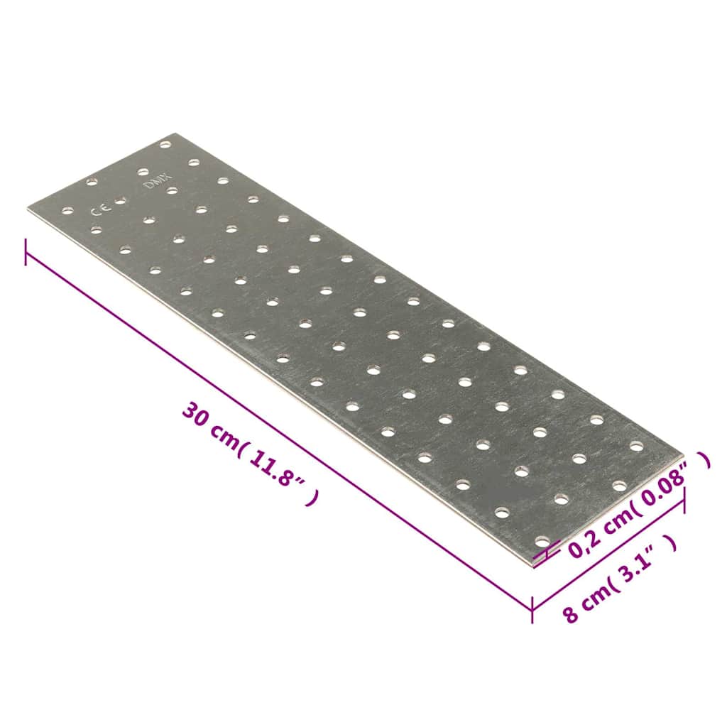 20 db horganyzott acél perforált lemez 2 mm 300x80 mm