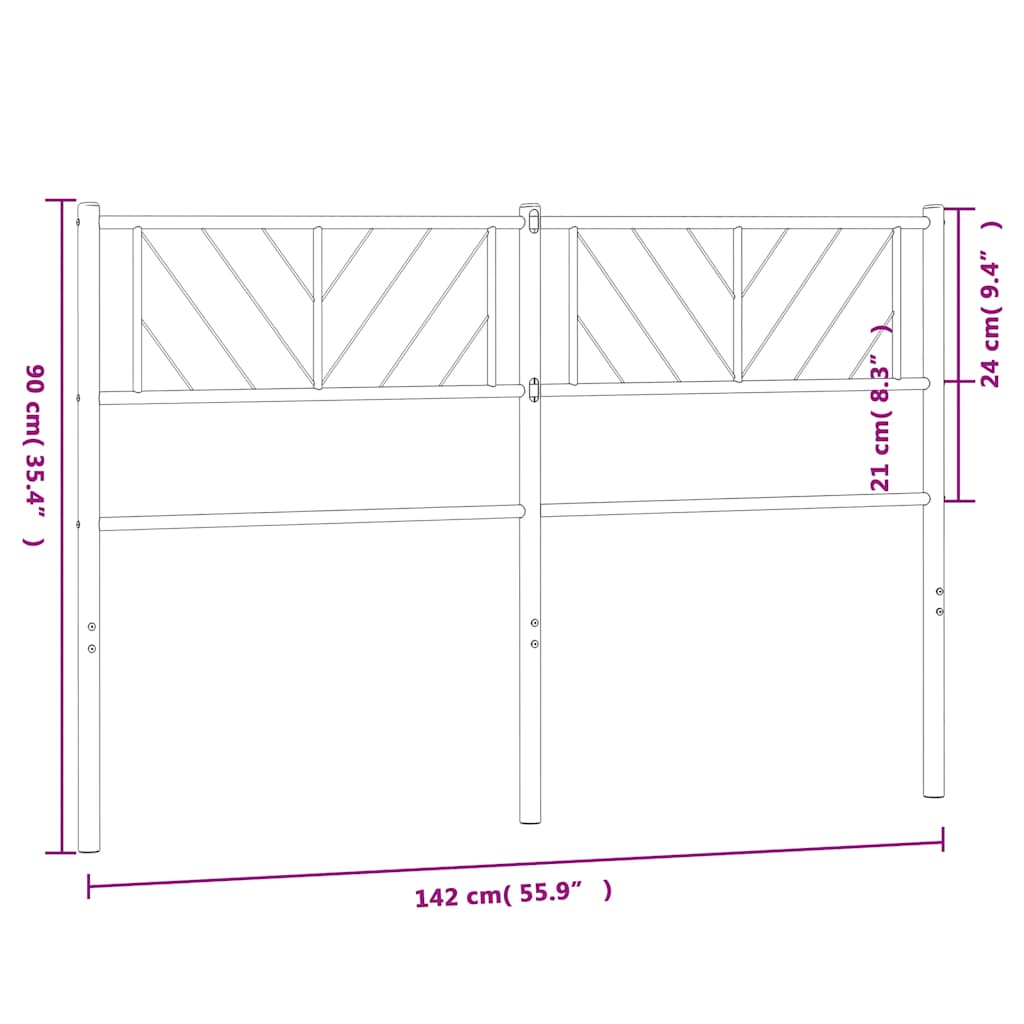 fehér fém csere fejtámla 135 cm