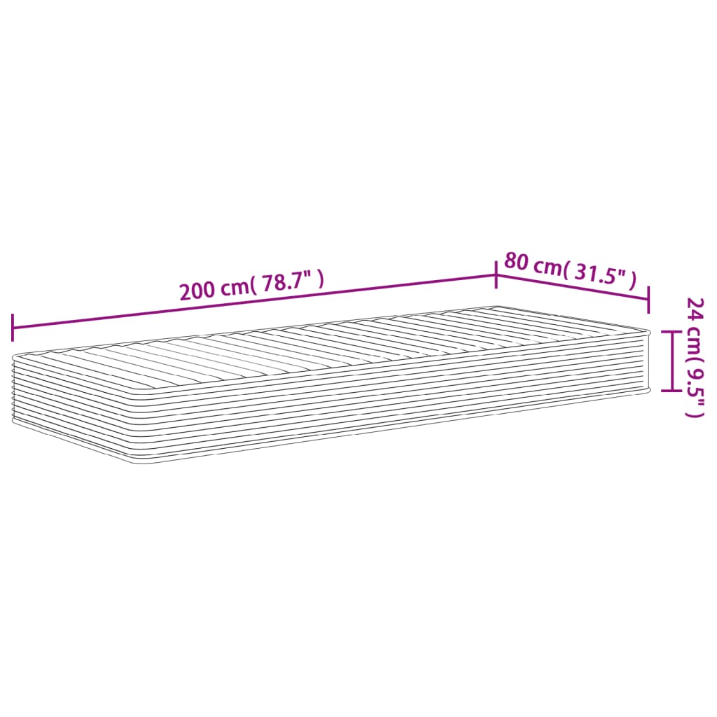 közepesen puha habmatrac 80x200 cm