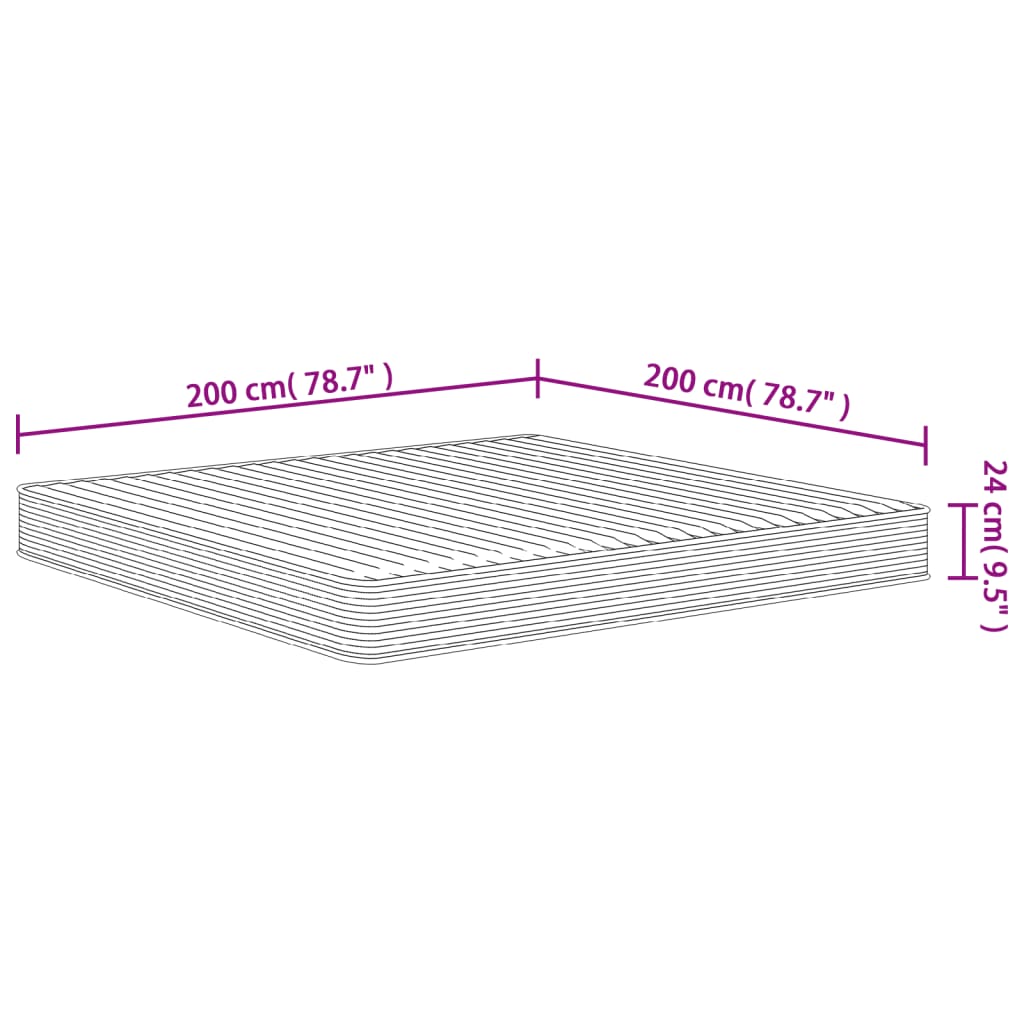 közepesen puha habmatrac 200x200 cm