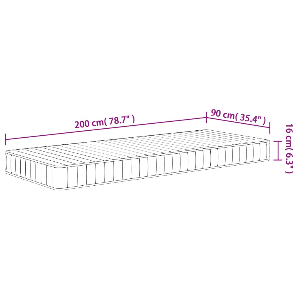 közepesen puha habmatrac gyerekeknek 90x200 cm