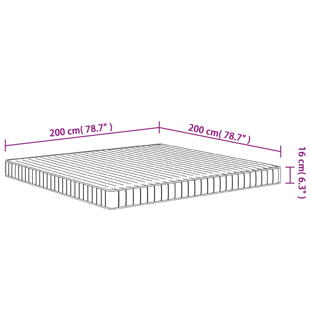 közepesen puha habmatrac 200x200 cm