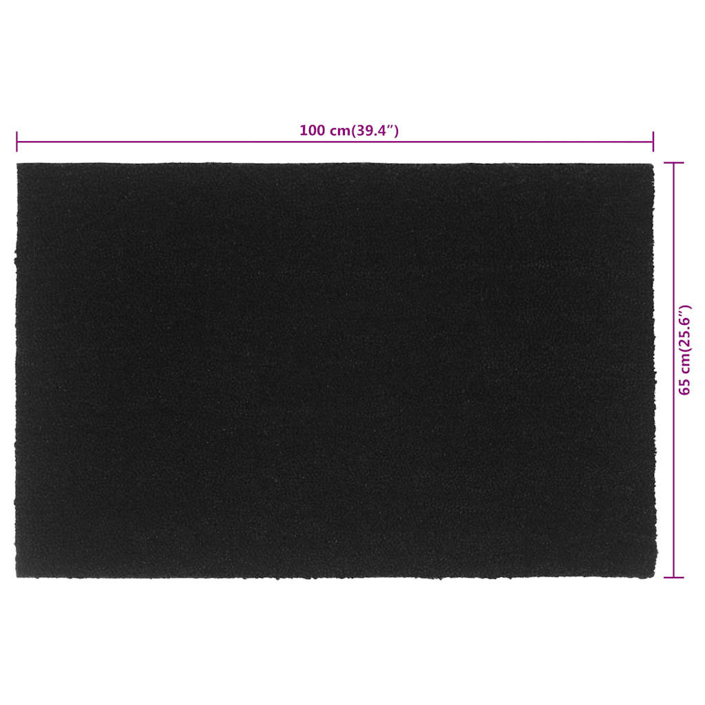 ajtószőnyeg Fekete 65x100 cm Tuftolt kókuszrostos szőnyeg
