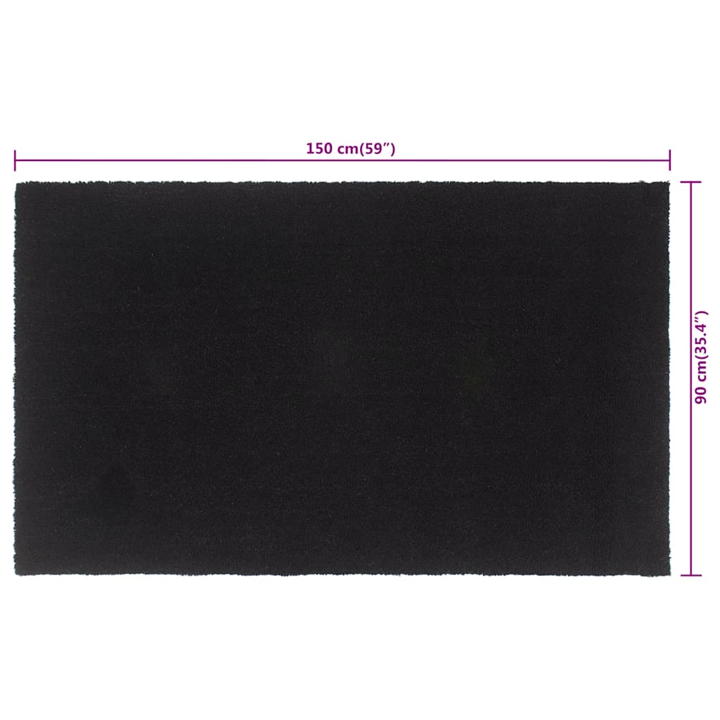ajtószőnyeg Fekete 90x150 cm Tuftolt kókuszrostos szőnyeg