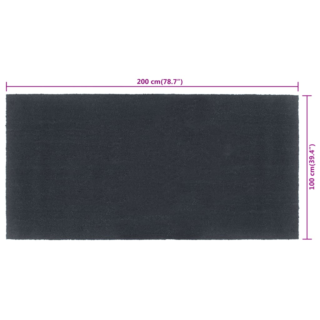 ajtószőnyeg Sötétszürke 100x200 cm Tufting kókuszrost