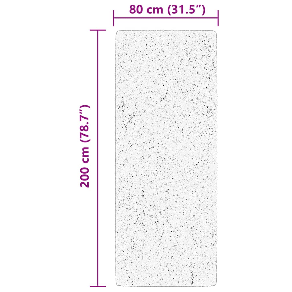 HUARTE fekete rövid szálú puha és mosható szőnyeg 80 x 200 cm
