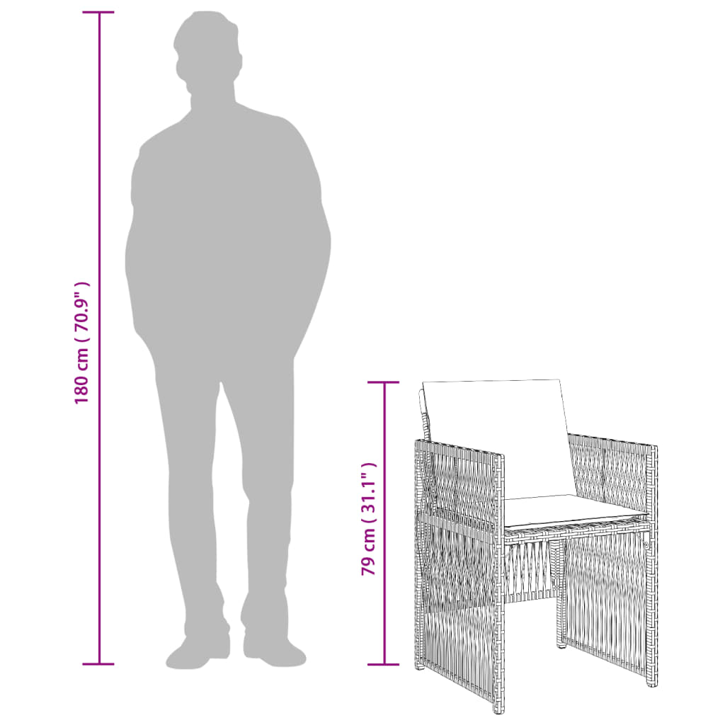 4 db szürke polyrattan kerti szék párnával