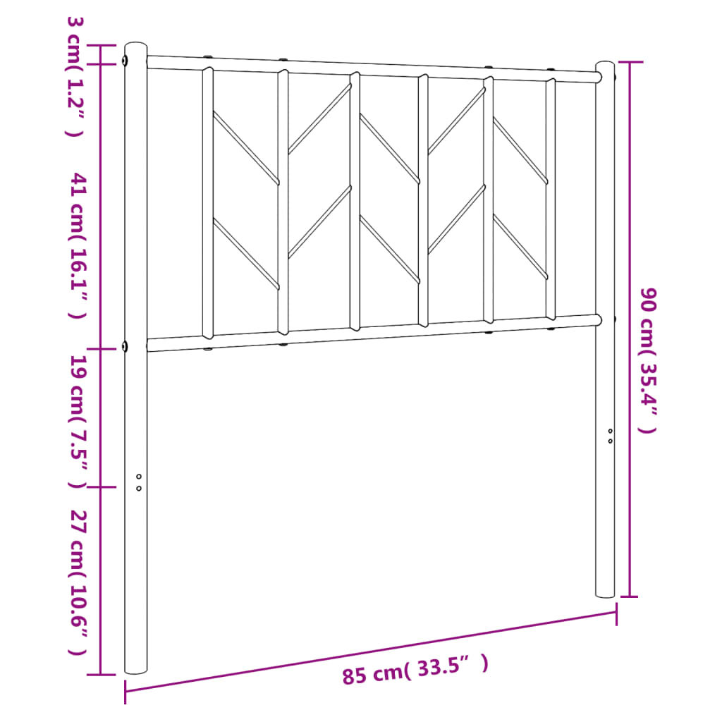 fehér fém csere fejtámla 80 cm