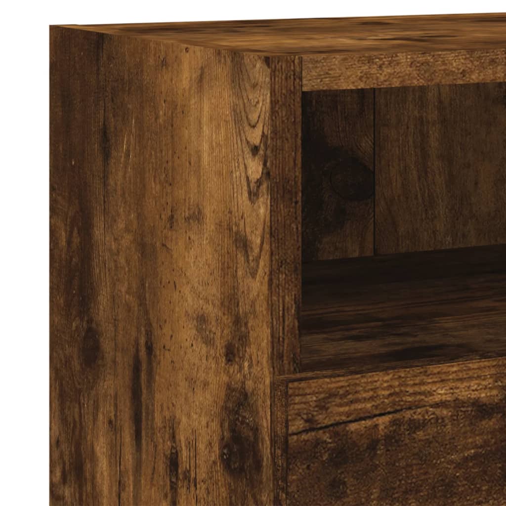 füstös tölgy színű szerelt fa fali TV-szekrény 60 x 30 x 30 cm