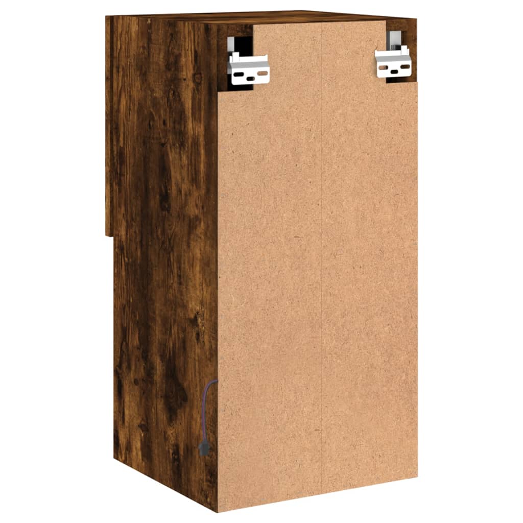 2 db füstös tölgy színű TV-szekrény LED-lámpákkal 30,5x30x60 cm