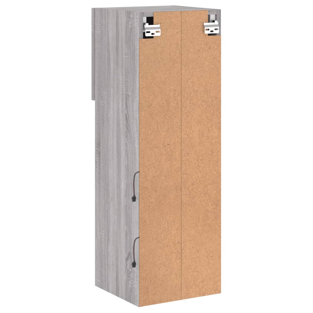 szürke sonoma színű TV-szekrény LED-lámpákkal 30,5x30x90 cm
