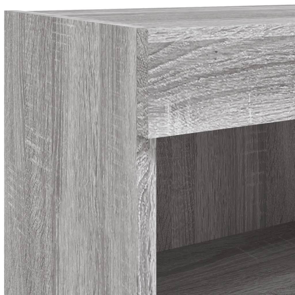 2 db szürke sonoma színű TV-szekrény LED-ekkel 80x30x30 cm