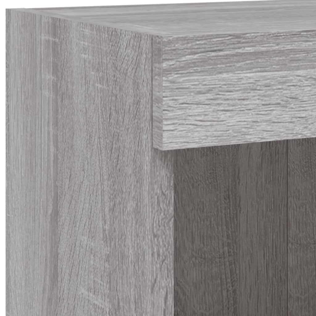 2 db szürke sonoma színű TV-szekrény LED-ekkel 100x30x30 cm