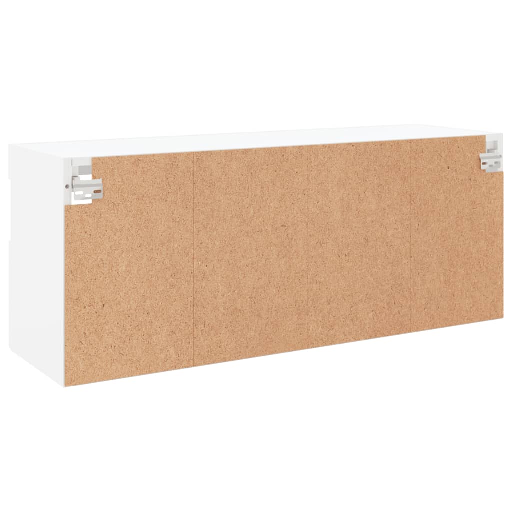 fehér falra szerelhető TV-szekrény LED-lámpákkal 100x30x40 cm