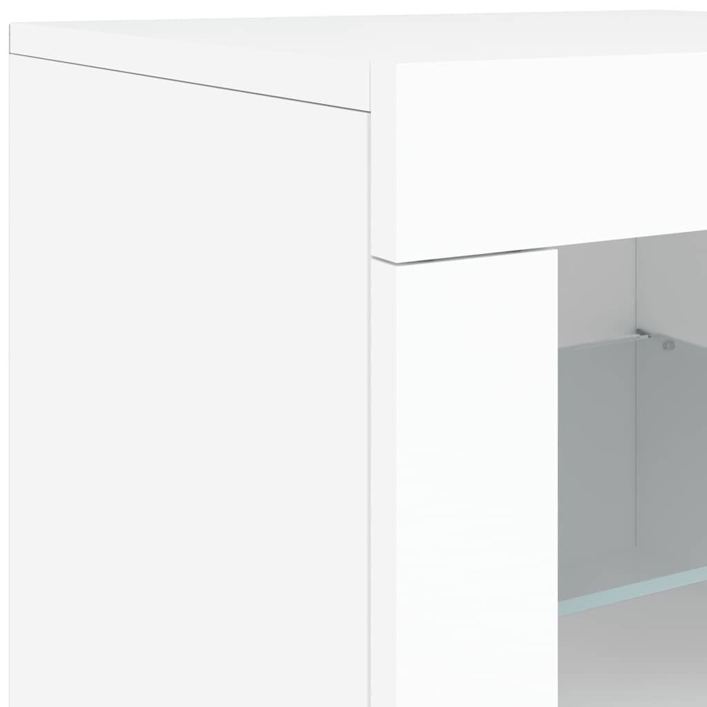 fehér tálalószekrény LED-világítással 181,5x37x67 cm