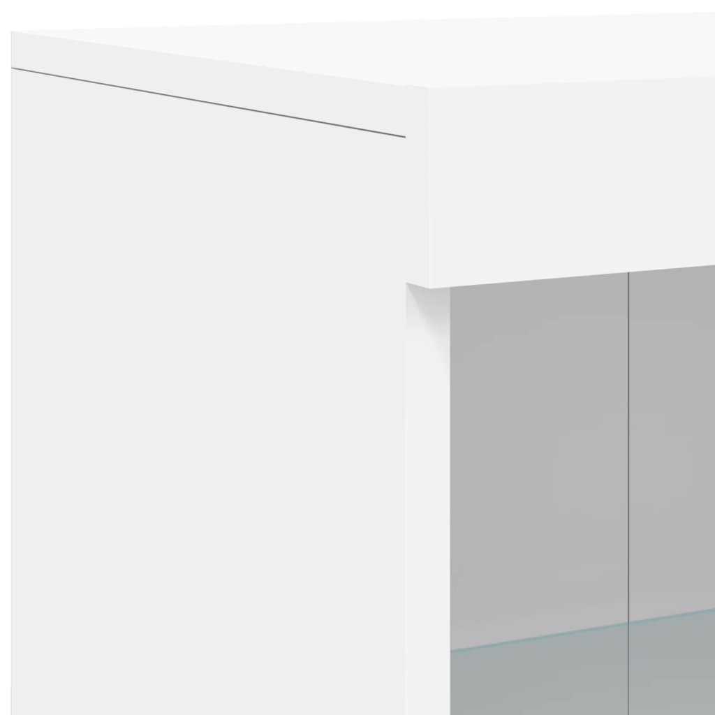 fehér tálalószekrény LED-világítással 162 x 37 x 100 cm