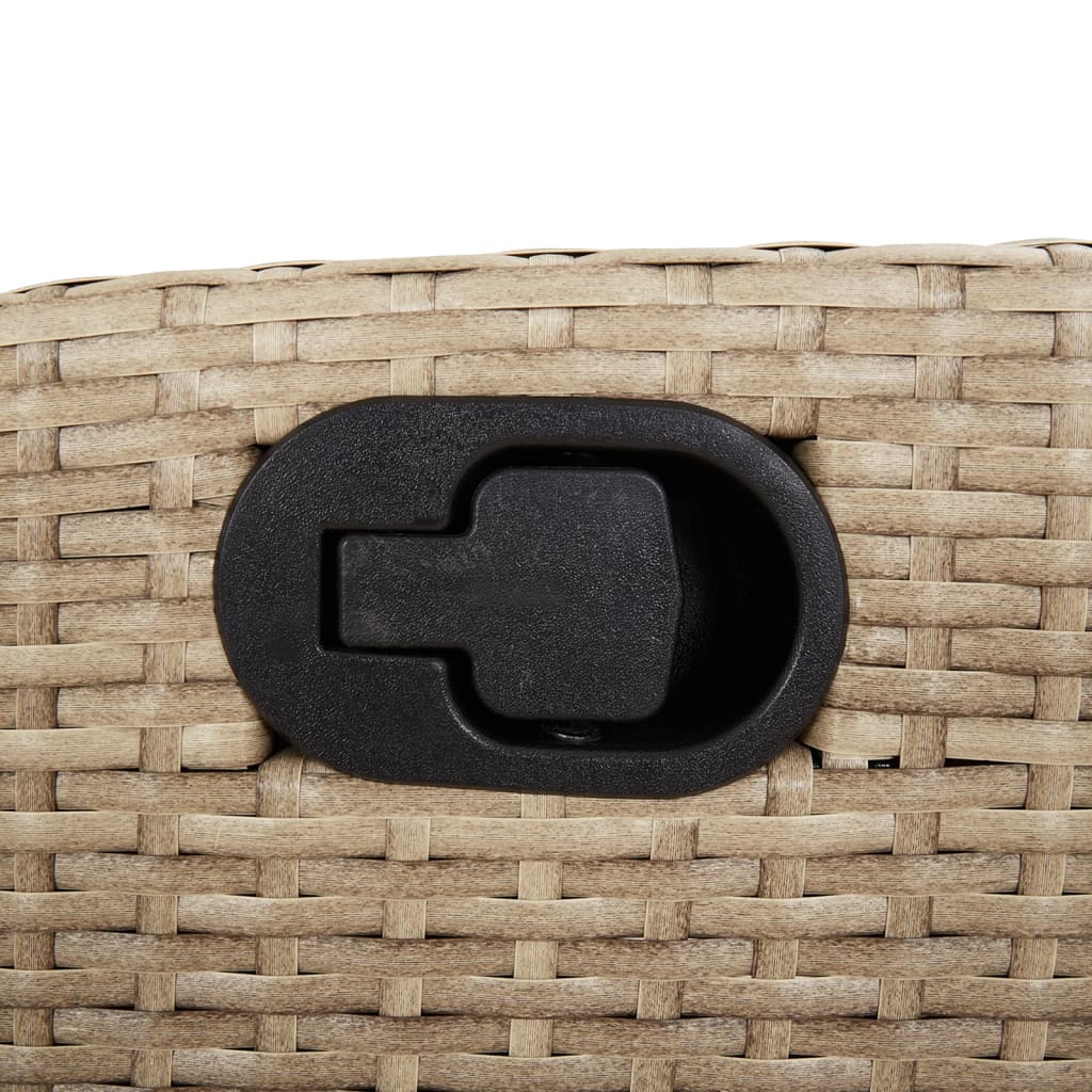 3 részes vegyes bézs polyrattan bisztrógarnitúra párnákkal