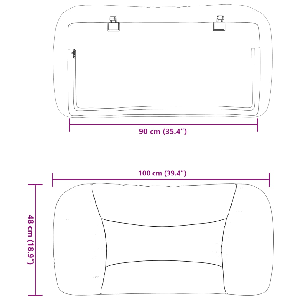 fehér műbőr fejtámla párna Hvar 90 cm