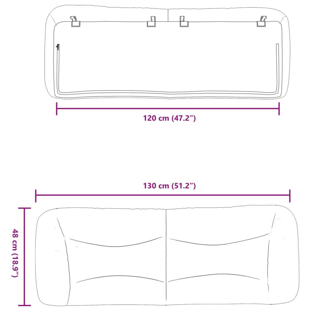 sötétbarna szövet fejtámla párna Hvar 120 cm