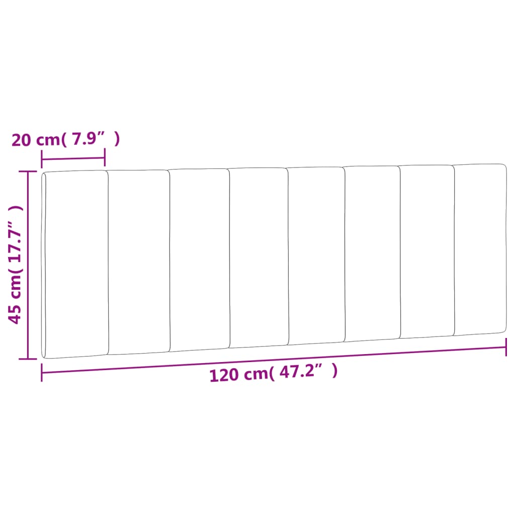 világosszürke bársony fejtámla párna Hanko 120 cm