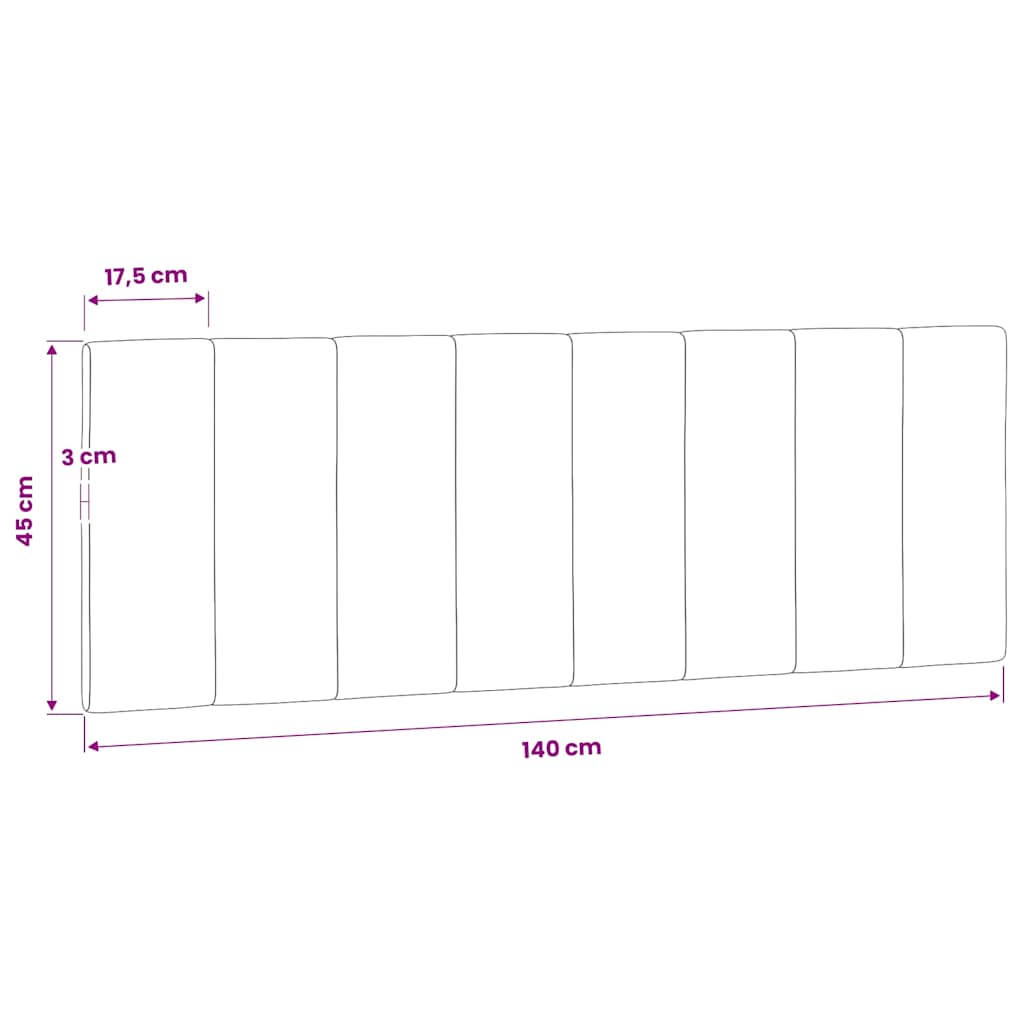 világosszürke bársony fejtámla párna Hanko 140 cm