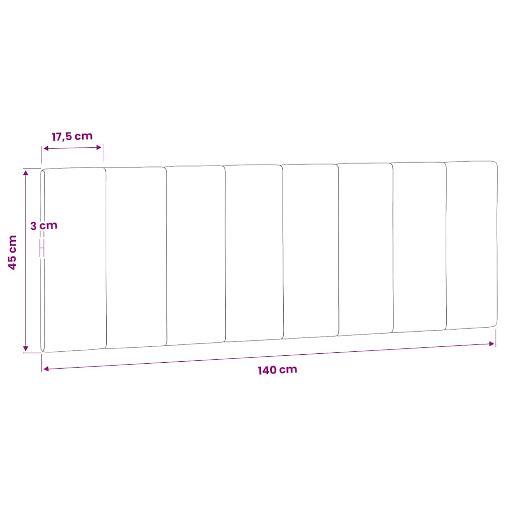 fekete bársony fejtámla párna Hanko 140 cm