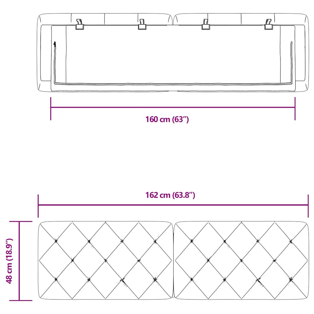 sötétzöld bársony fejtámla párna 160 cm