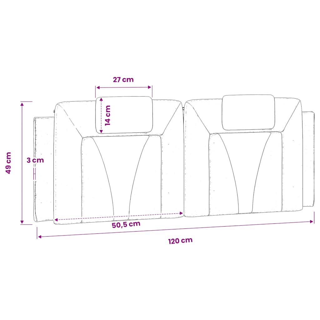 barna műbőr fejtámla párna Viana 120 cm