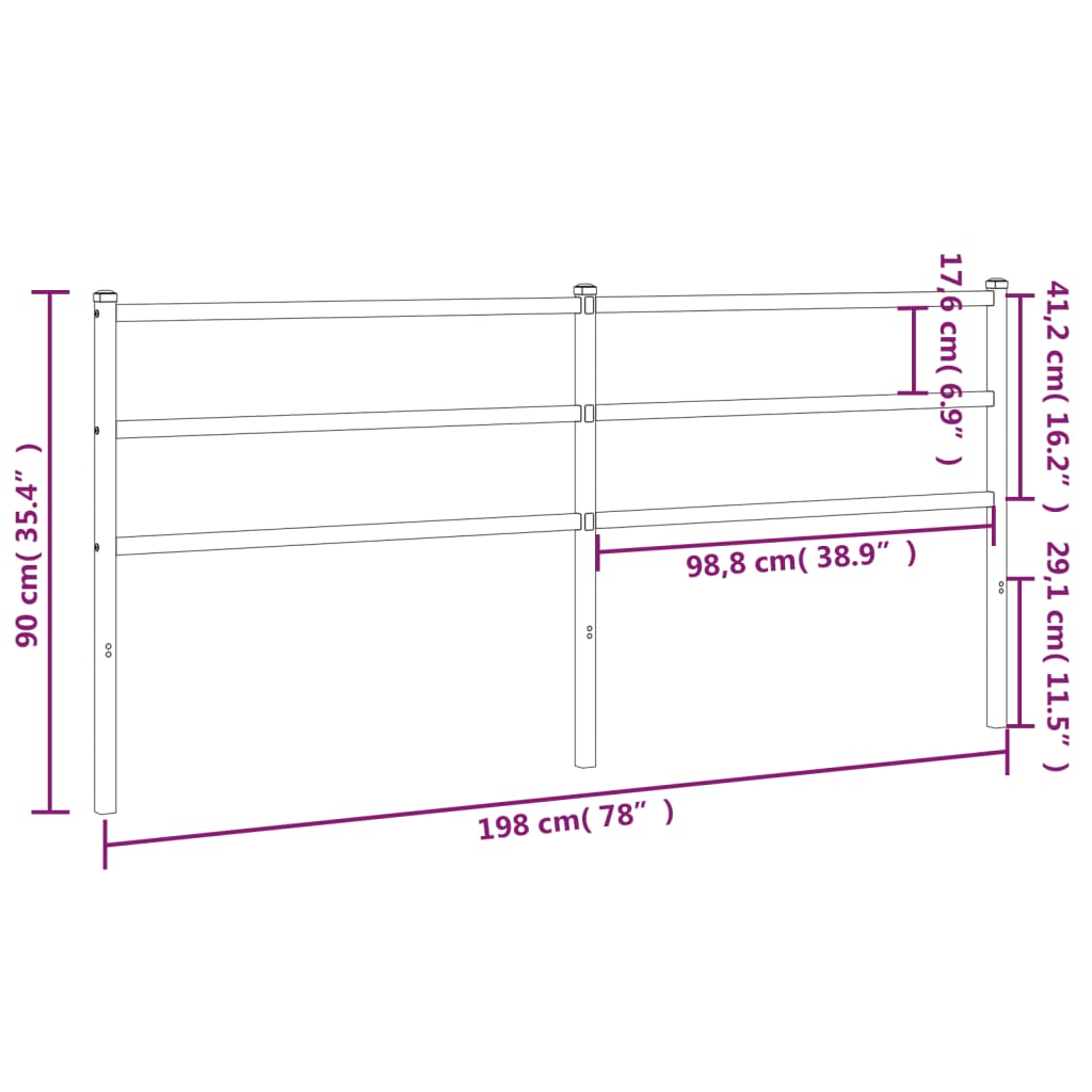 fekete fém csere fejtámla 193 cm