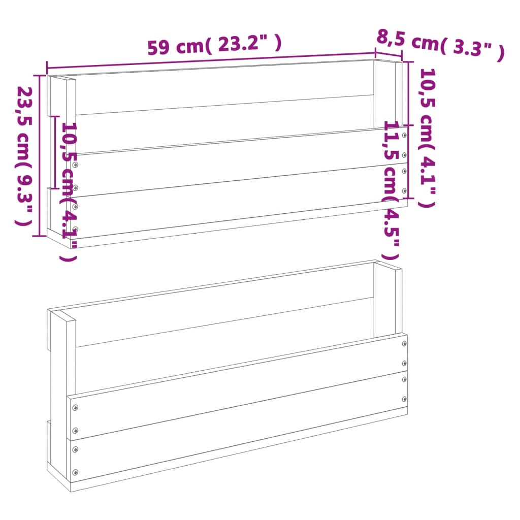 2 db viaszbarna tömör fenyőfa fali cipőtartó 59x8,5x23,5 cm
