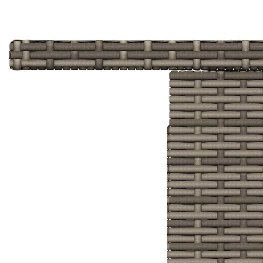 szürke polyrattan üveglapos kerti asztal 100x55x73 cm