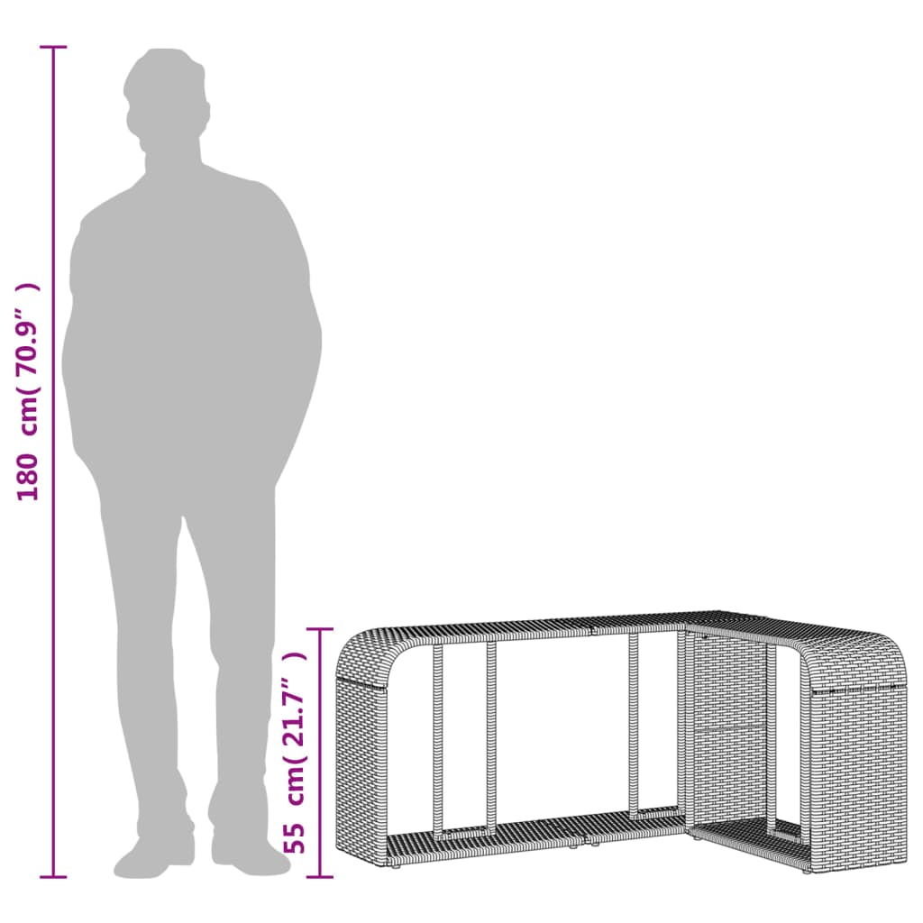 2 db világosszürke polyrattan tárolópolc