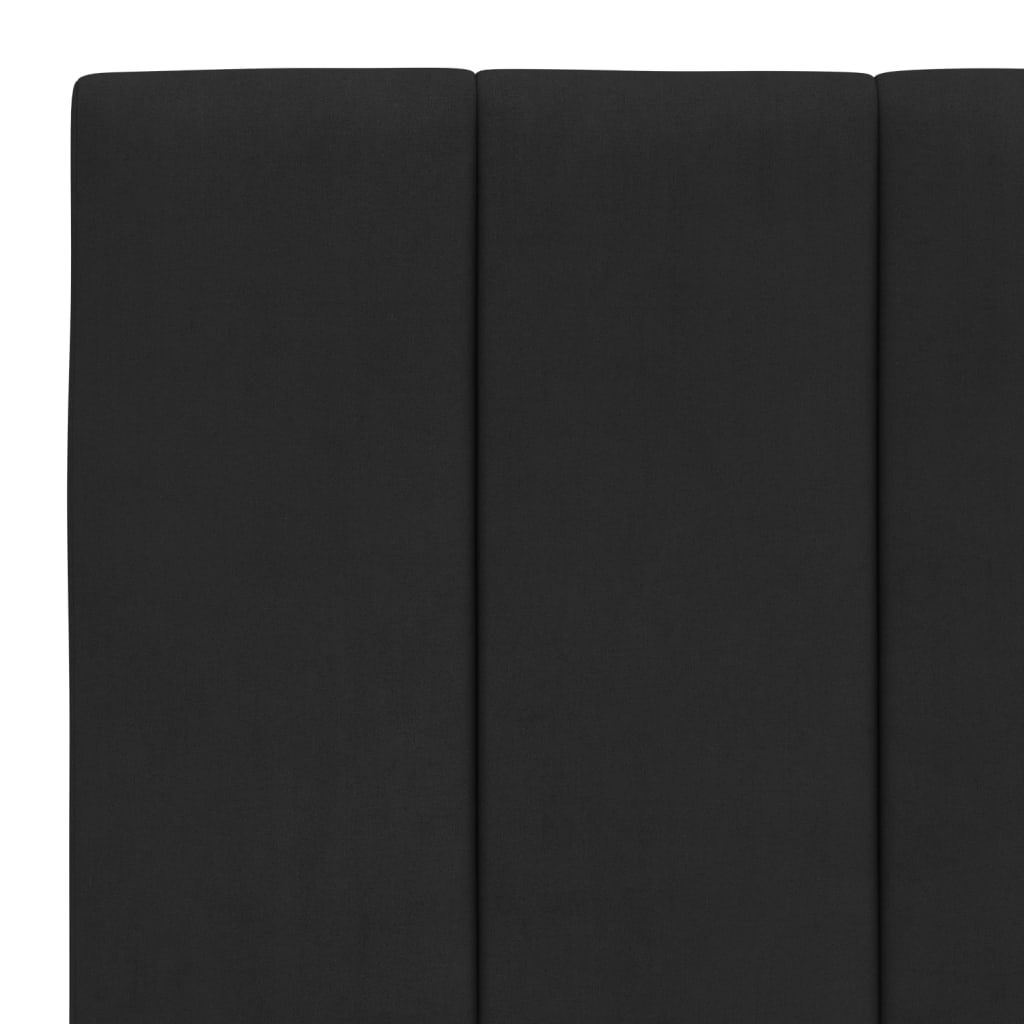 fekete bársony ágykeret LED-ekkel matrac nélkül Hanko 80 x 200 cm