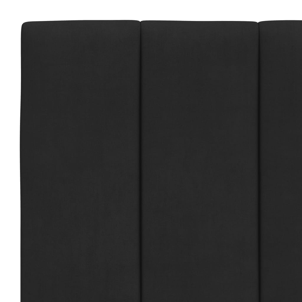fekete bársony ágykeret LED-ekkel matrac nélkül Hanko 90 x 190 cm