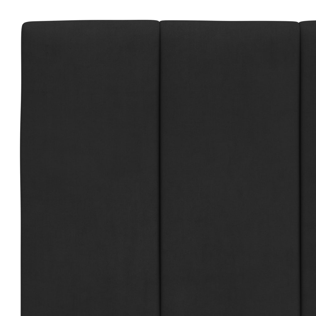 fekete bársony ágykeret LED-ekkel matrac nélkül Hanko 100 x 200 cm