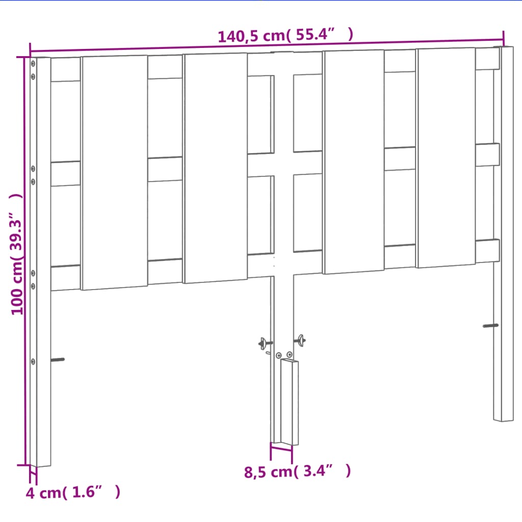 viaszbarna tömör fenyőfa fejtámla 135 cm