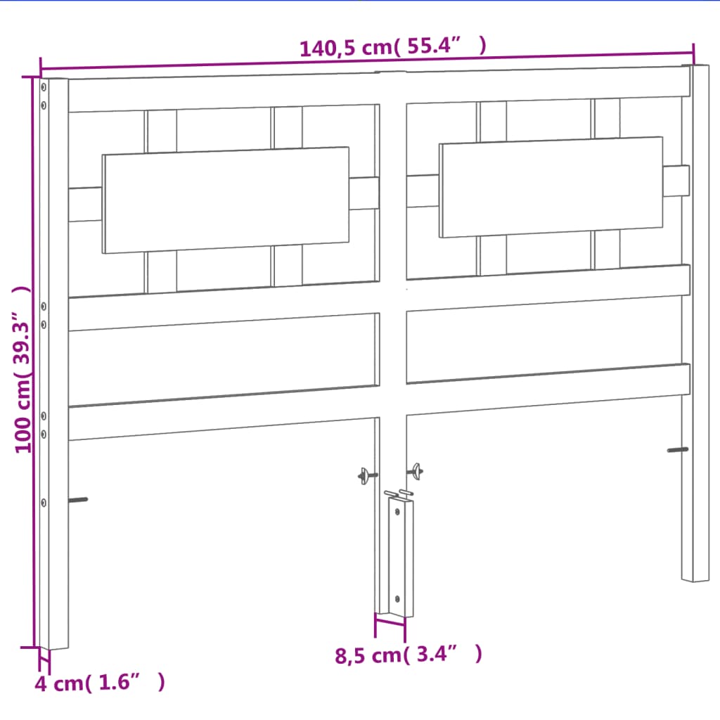 viaszbarna tömör fenyőfa fejtámla 135 cm