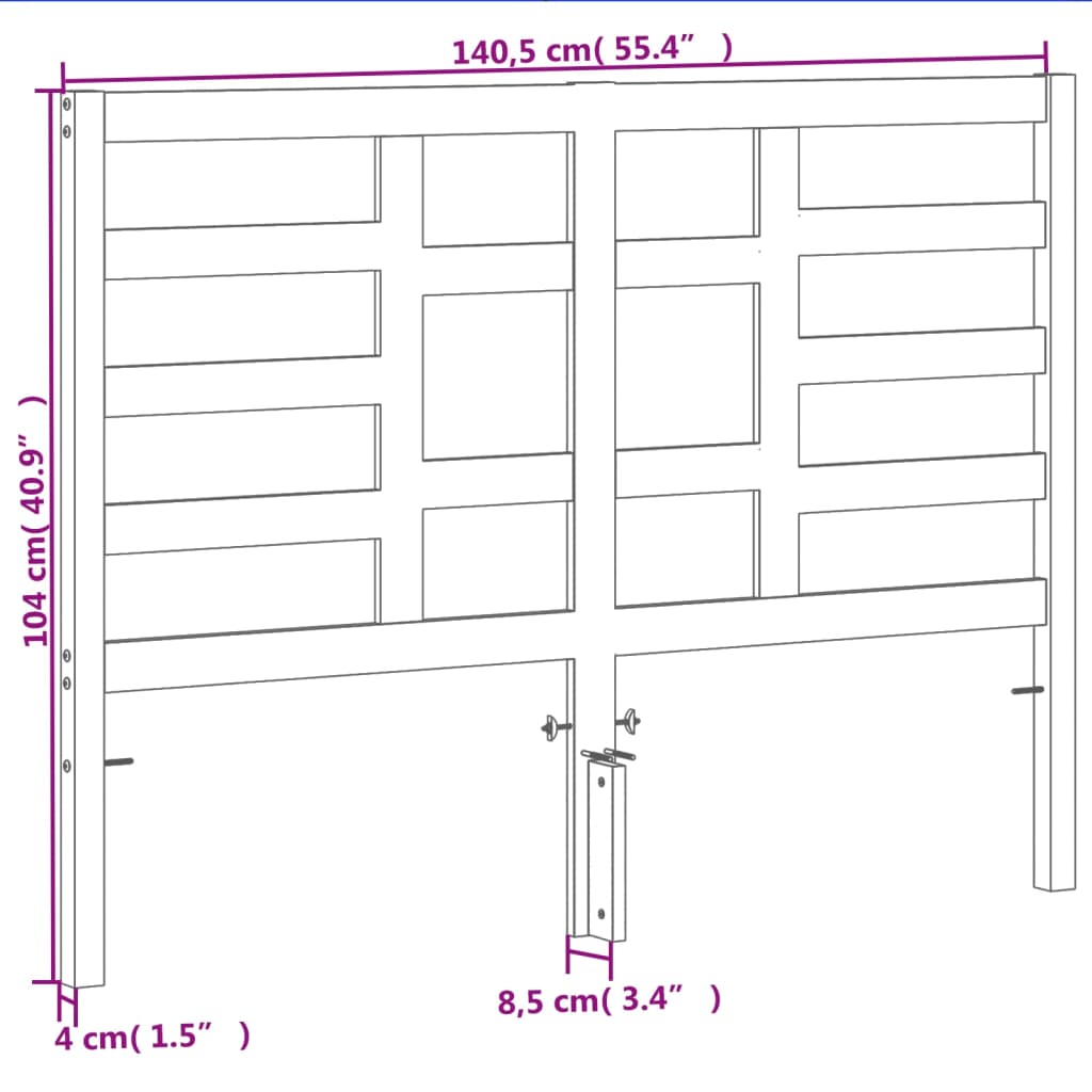 viaszbarna tömör fenyőfa fejtámla 135 cm
