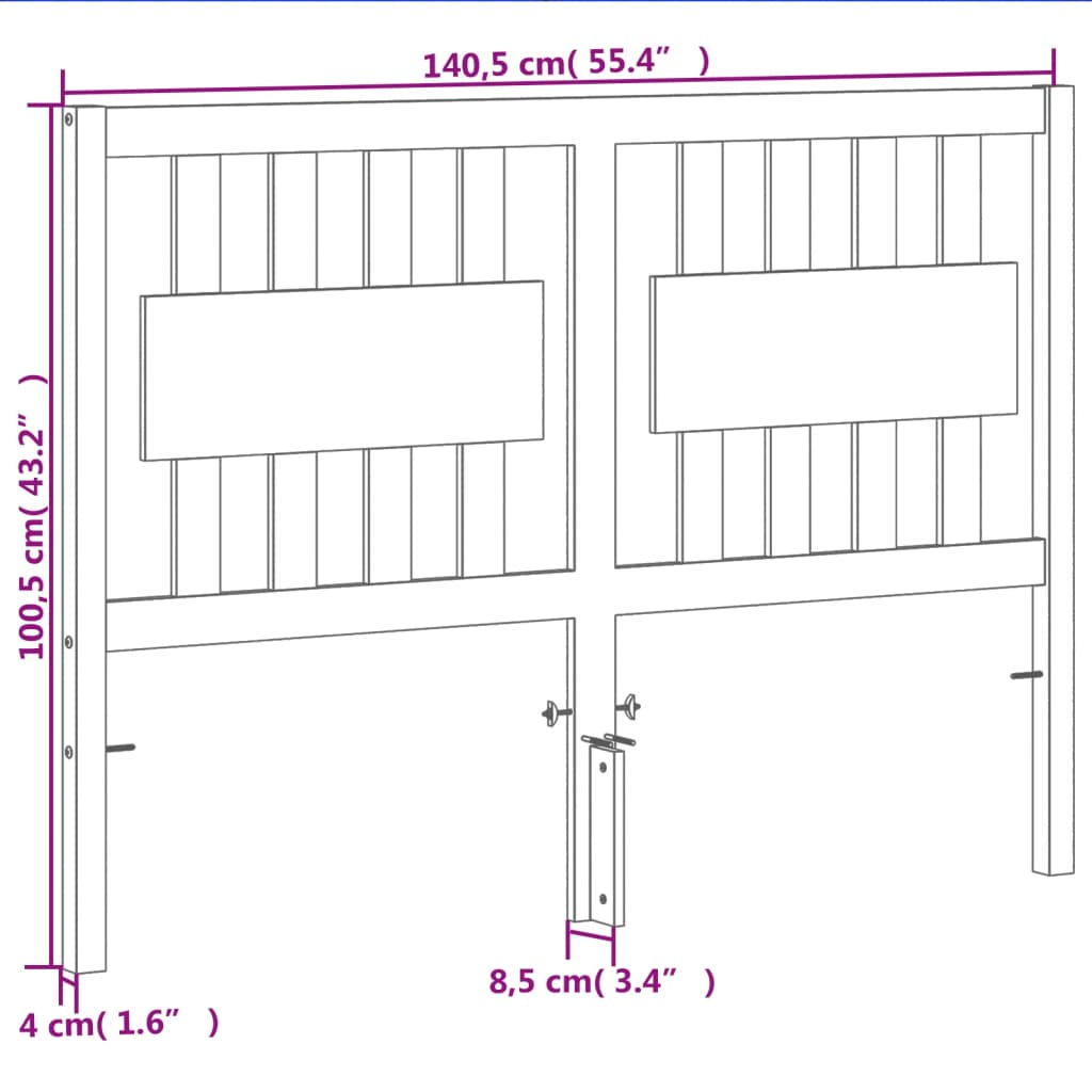 viaszbarna tömör fenyőfa fejtámla 135 cm
