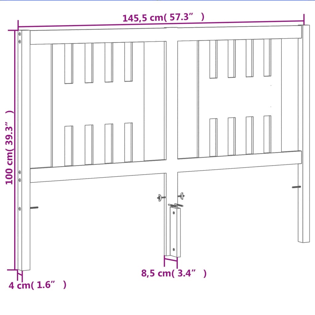 viaszbarna tömör fenyőfa fejtámla 140 cm