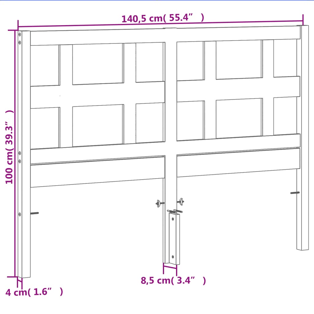 viaszbarna tömör fenyőfa fejtámla 135 cm