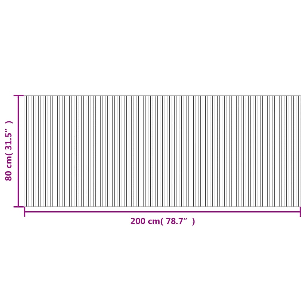 négyszögletű szürke bambusz szőnyeg 80 x 200 cm