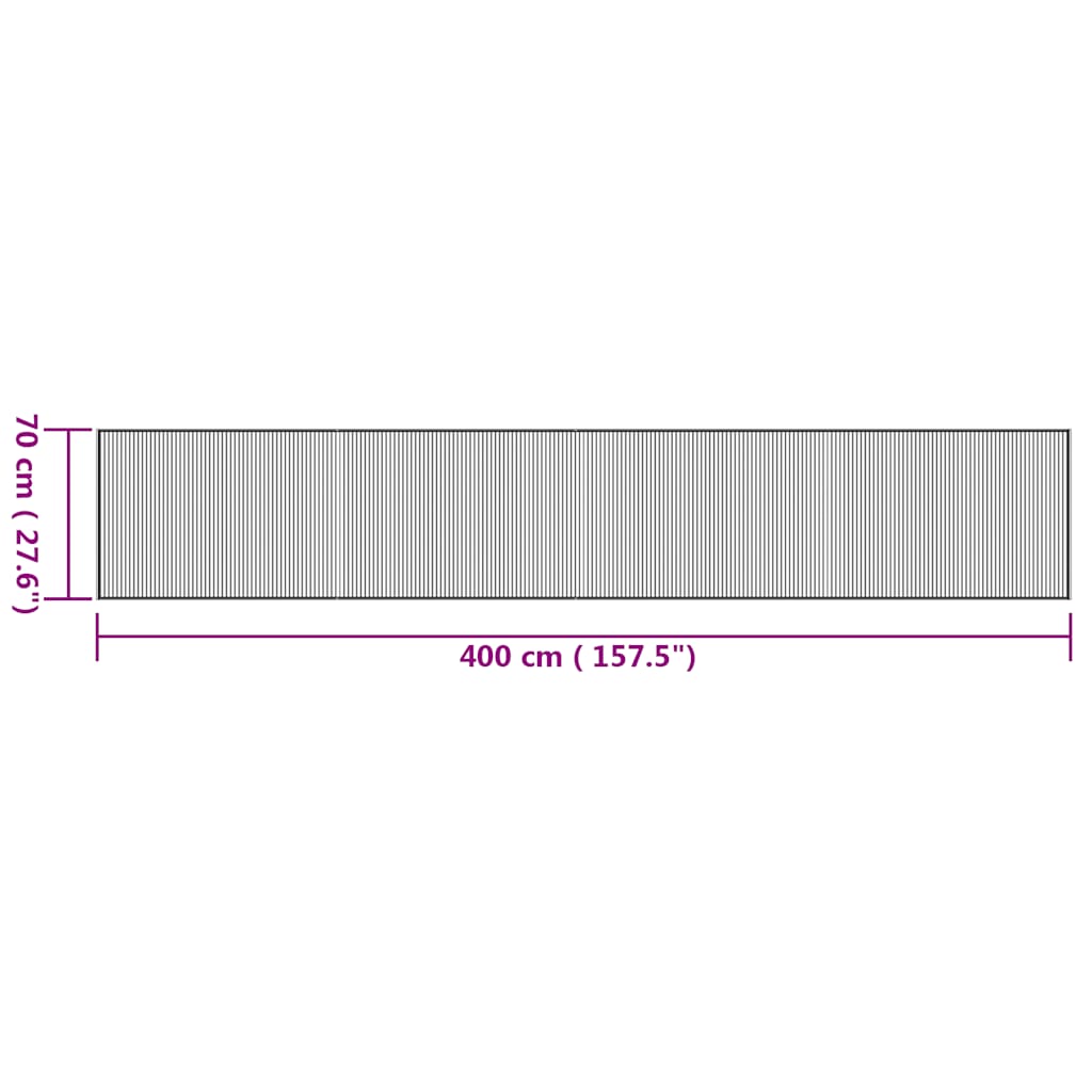 négyszögletű természetes bambusz szőnyeg 70 x 400 cm