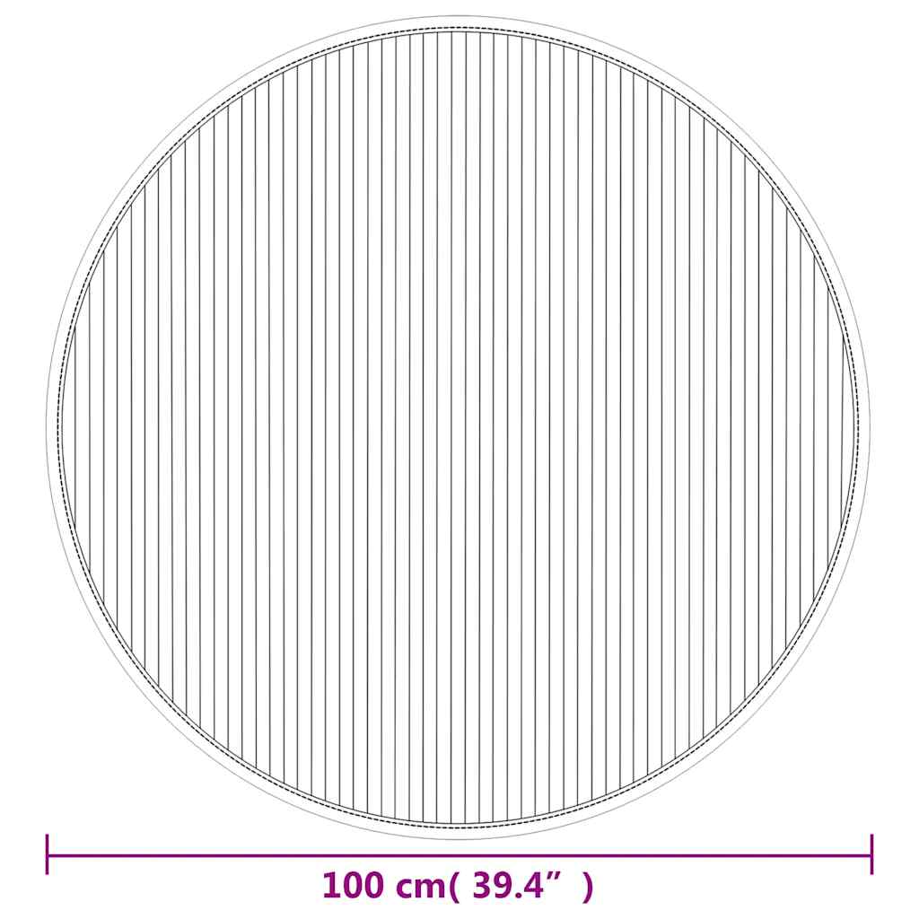 kerek barna bambusz szőnyeg 100 cm