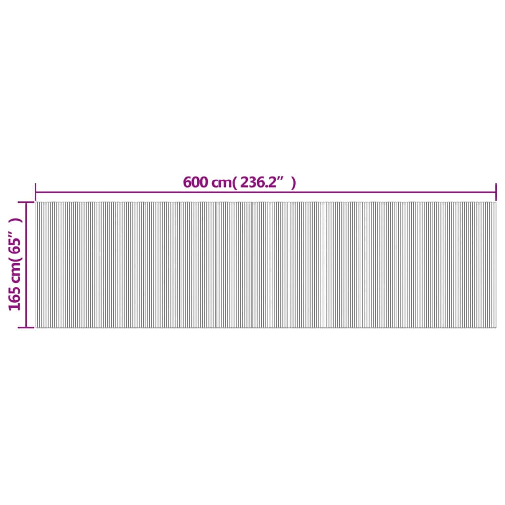 sötétbarna bambusz térelválasztó szélessége 600 cm magassága 165 cm